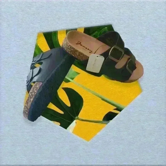 Jeossy Women's Two Buckle Slides Sandals Adjustable Summer Shoe - Picture 3 of 10